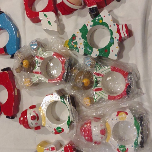 Christmas napkins holders set of 11 wooden characters - Picture 4 of 12
